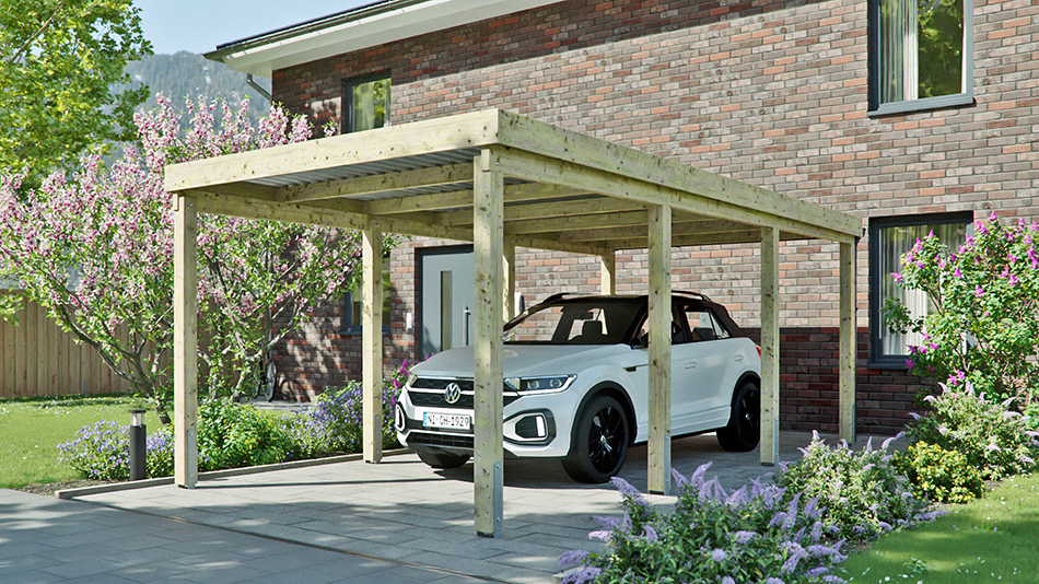 Carport 310 &times; 600 cm in Kiefer