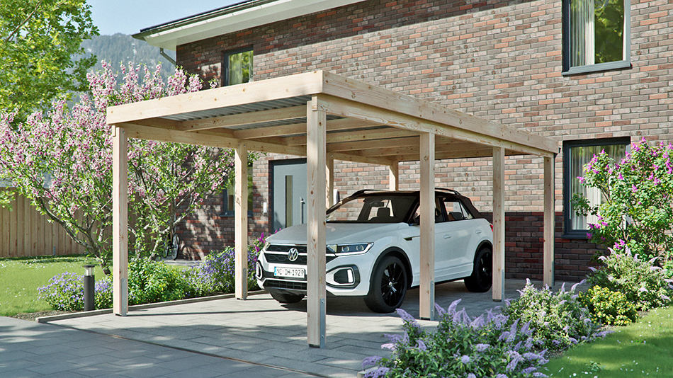 Carport 310 &times; 600 cm in L&auml;rche