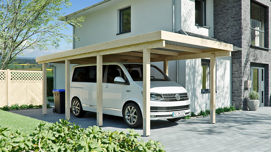 Carport 310 &times; 700 cm in Fichte