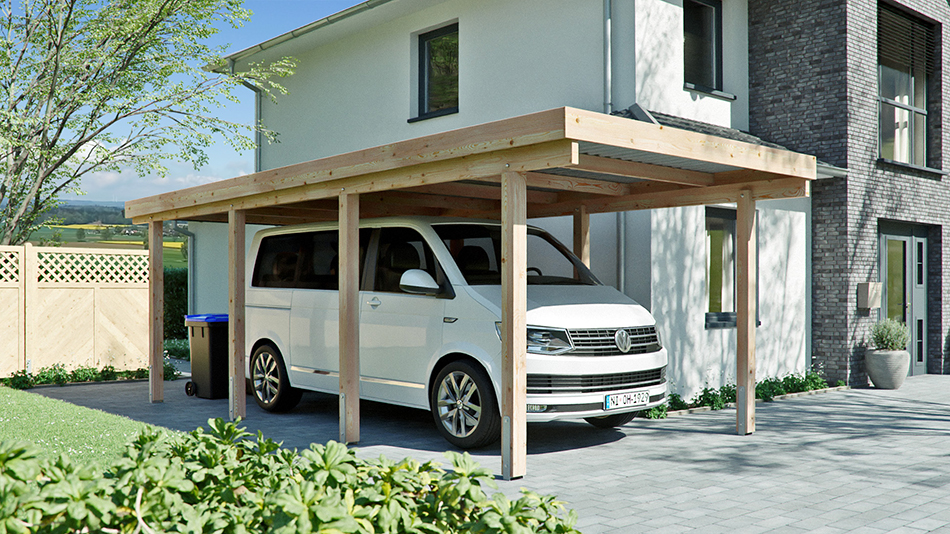 Carport 310 &times; 700 cm in L&auml;rche