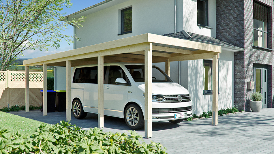 Carport 310 &times; 800 cm in Fichte