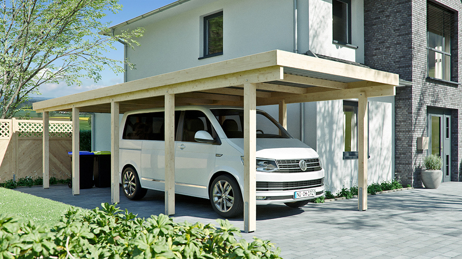 Carport 310 &times; 900 cm in Fichte