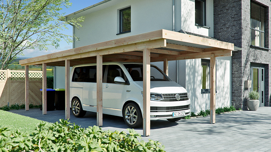 Carport 310 &times; 900 cm in L&auml;rche