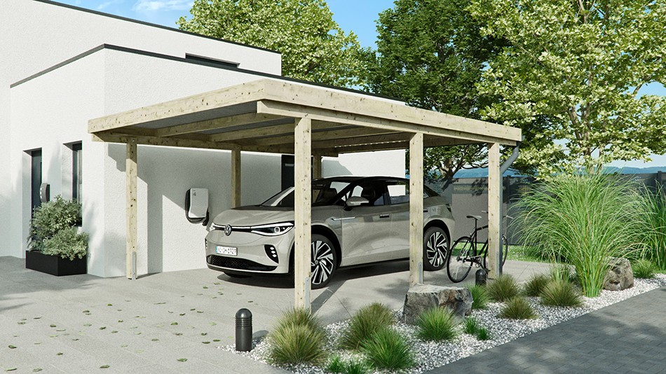 Carport 410 &times; 510 cm in Kiefer