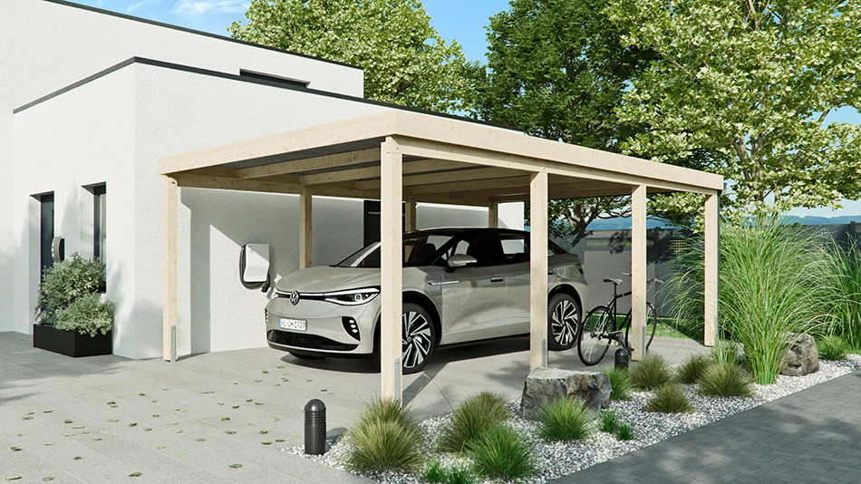 Carport 410 &times; 600 cm in Fichte