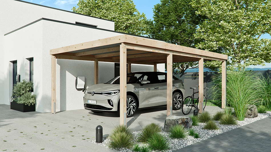 Carport 410 &times; 600 cm in L&auml;rche