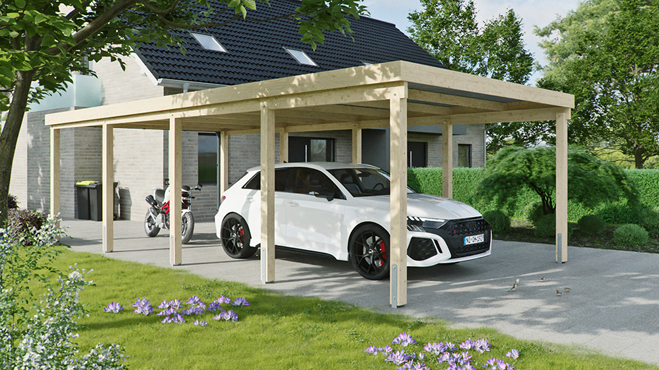 Carport 410 &times; 800 cm in Fichte