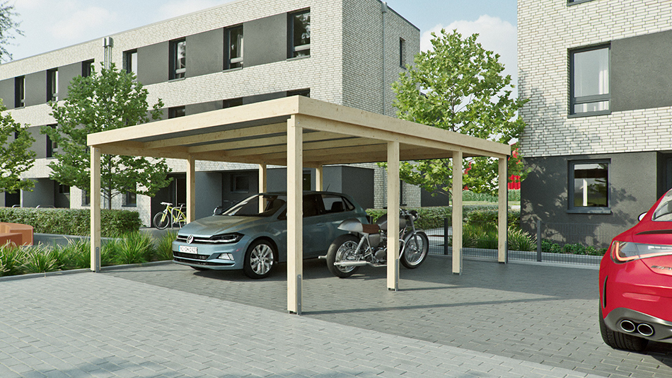 Carport 510 &times; 600 cm in Fichte
