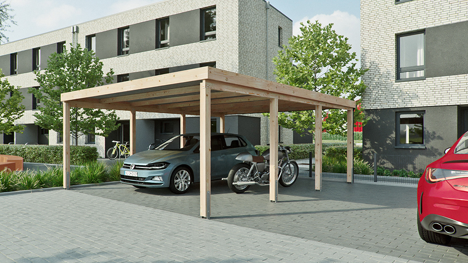 Carport 510 &times; 600 cm in L&auml;rche