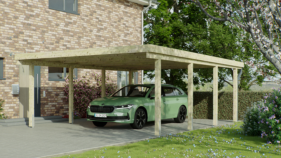 Carport 510 &times; 700 cm in Kiefer