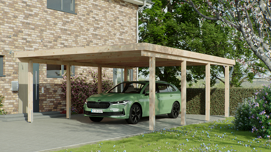 Carport 510 &times; 700 cm in L&auml;rche