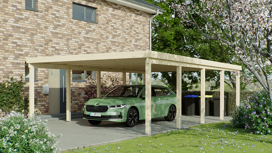 Carport 510 &times; 800 cm in Fichte