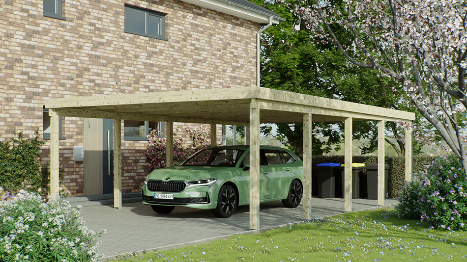 Carport 510 &times; 800 cm in Kiefer