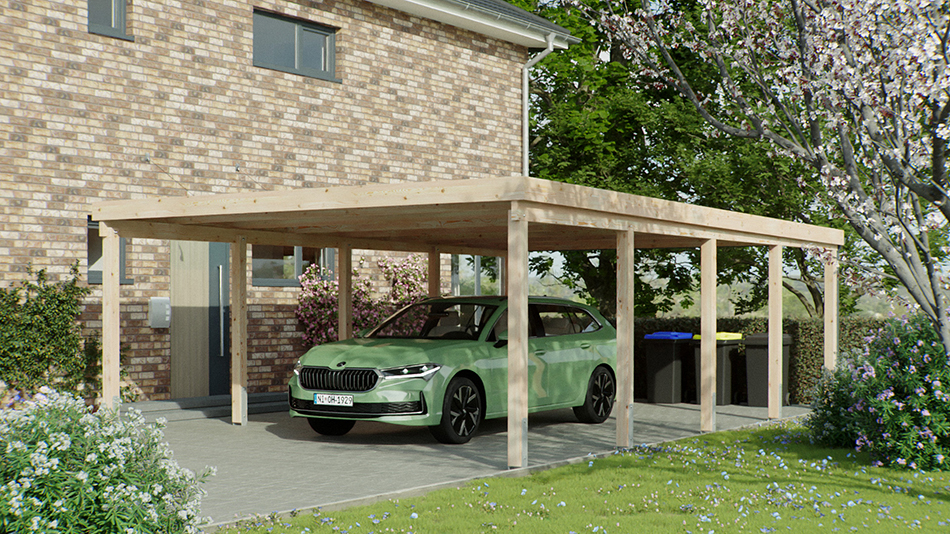Carport 510 &times; 800 cm in L&auml;rche