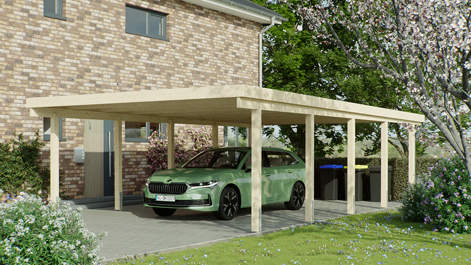 Carport 510 &times; 900 cm in Fichte
