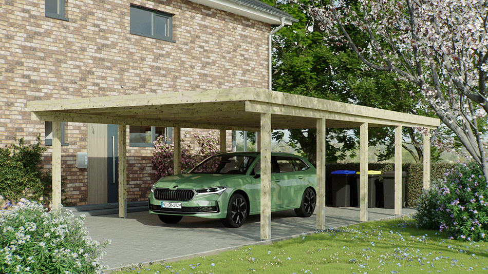 Carport 510 &times; 900 cm in Kiefer