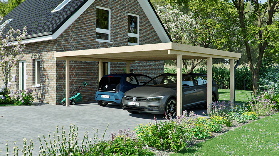 Carport 610 &times; 510 cm in Fichte