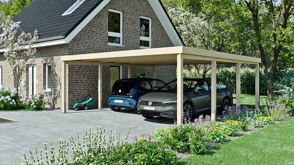 Carport 610 &times; 600 cm in Fichte