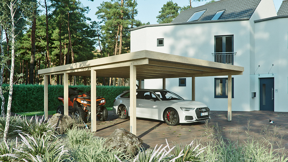 Carport 610 &times; 700 cm in Fichte