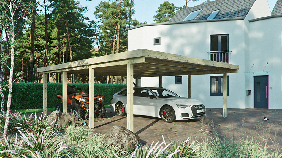 Carport 610 &times; 700 cm in Kiefer