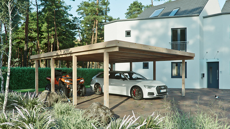 Carport 610 &times; 700 cm in L&auml;rche
