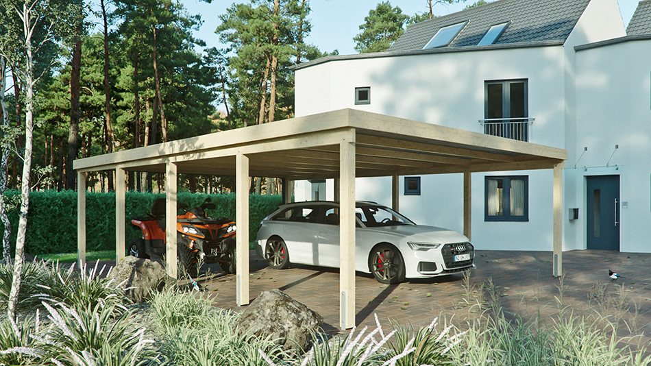 Carport 610 &times; 800 cm in Fichte