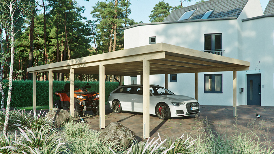 Carport 610 &times; 900 cm in Fichte