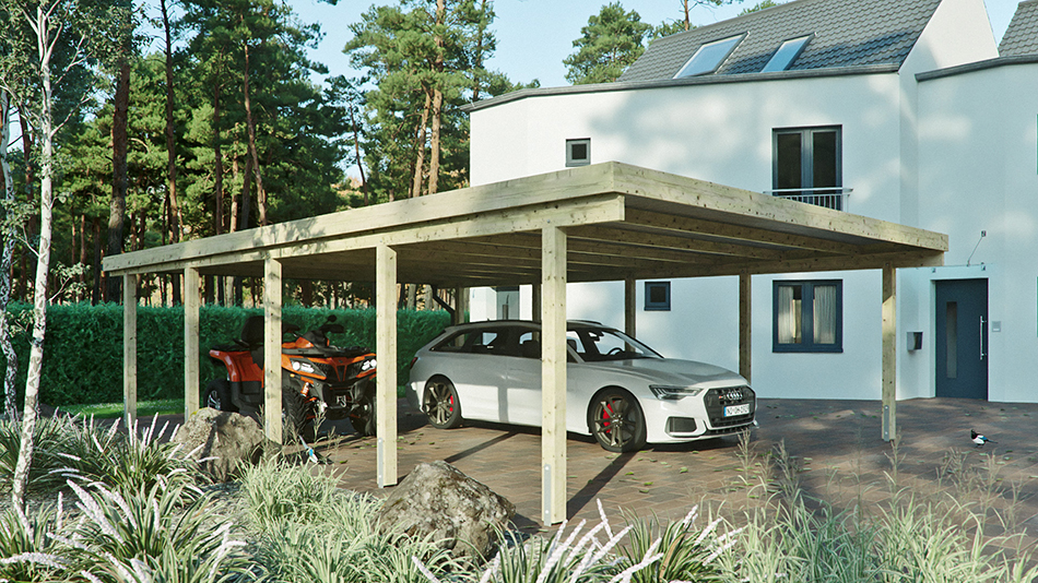 Carport 610 &times; 900 cm in Kiefer
