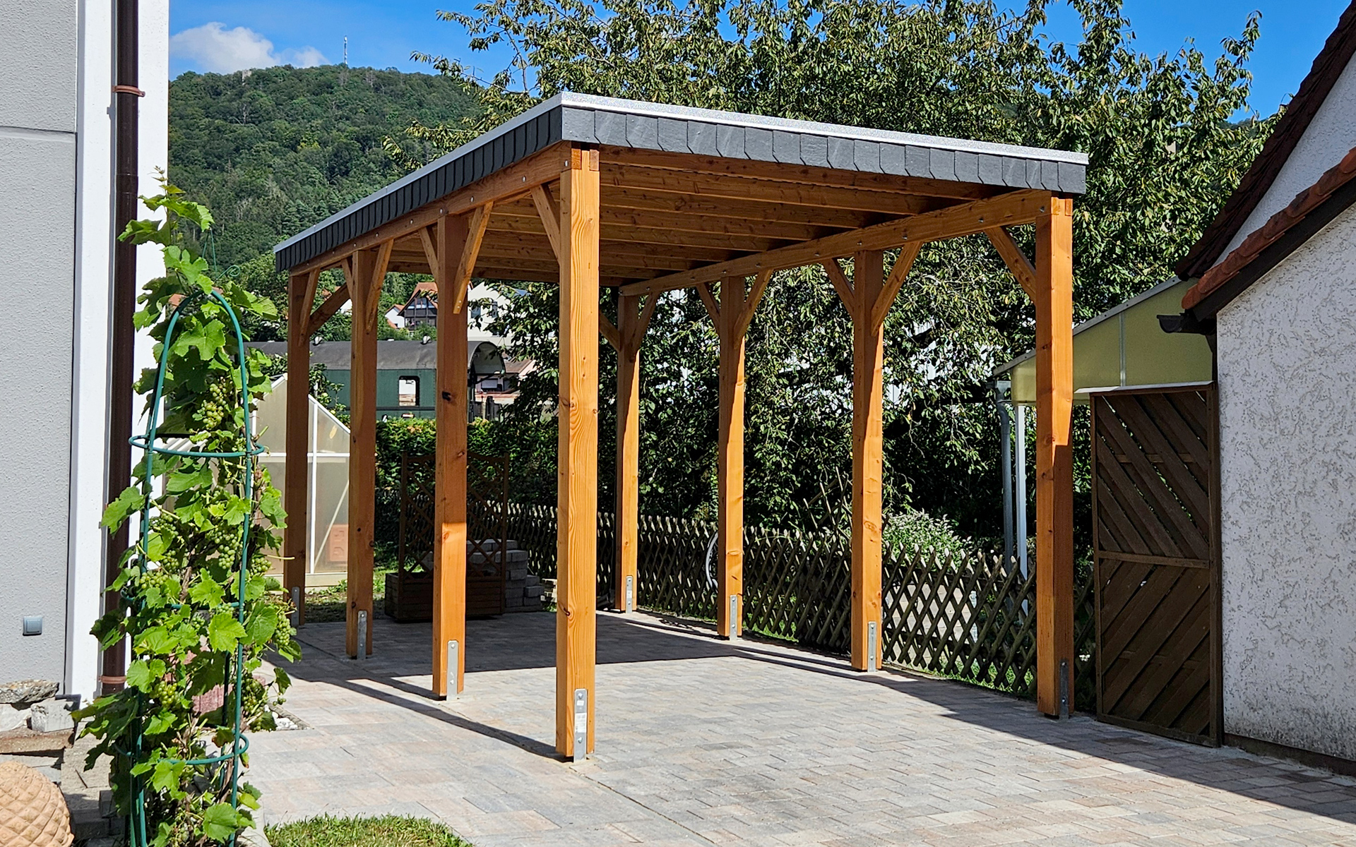 Einzelcarport 310x600 cm für Wohnmobil mit 125 kg/m² Schneelast