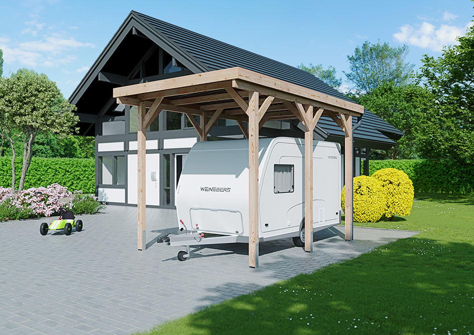 Wohnmobil-Carport 310 &times; 510 cm in L&auml;rche