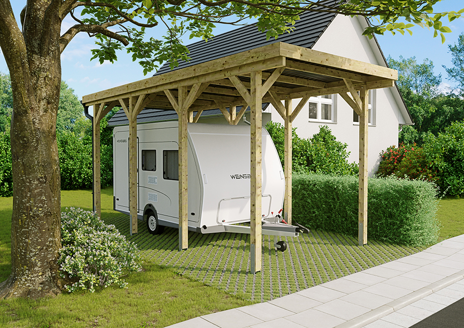 Wohnmobil-Carport 310 &times; 700 cm in Kiefer