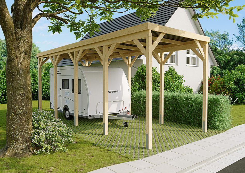 Wohnmobil-Carport 310 &times; 800 cm in Fichte