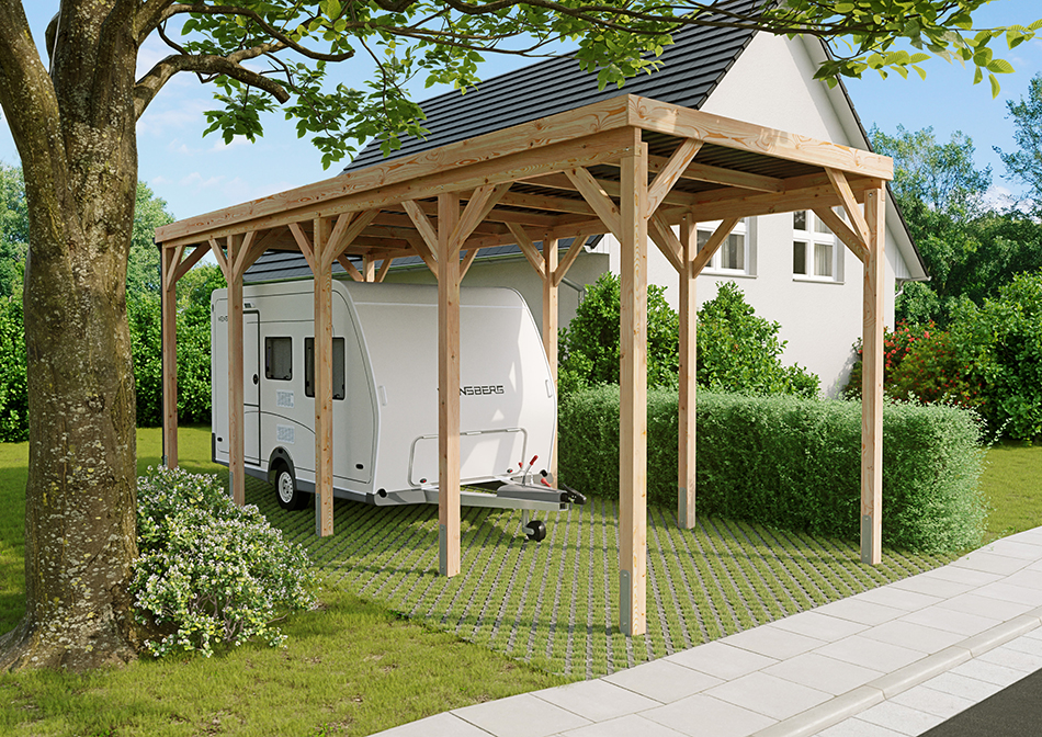 Wohnmobil-Carport 310 &times; 800 cm in L&auml;rche