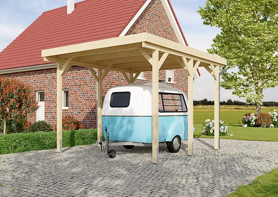 Wohnmobil-Carport 410 &times; 510 cm in Fichte