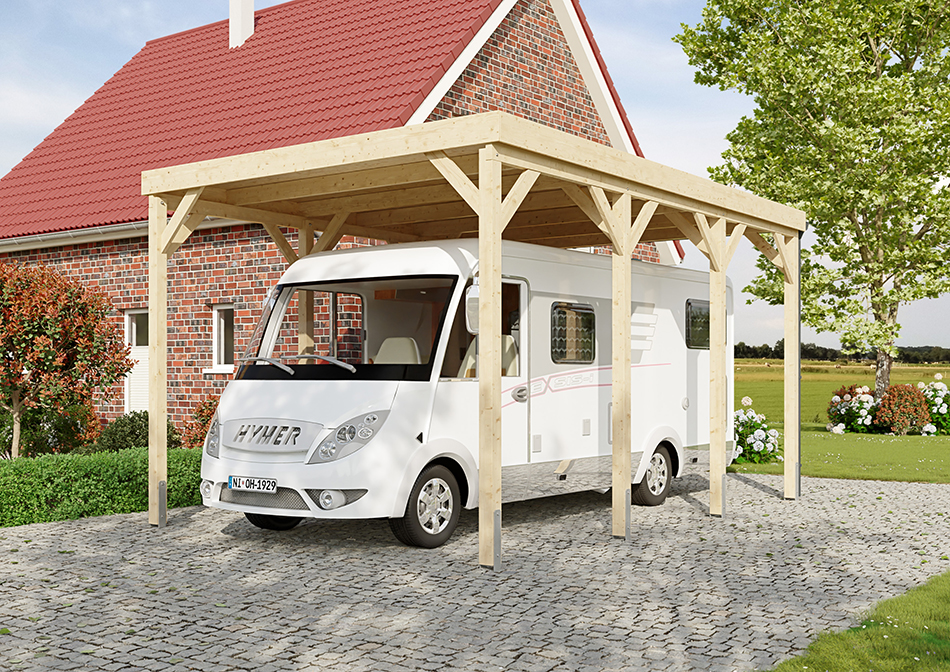 Wohnmobil-Carport 410 &times; 600 cm in Fichte