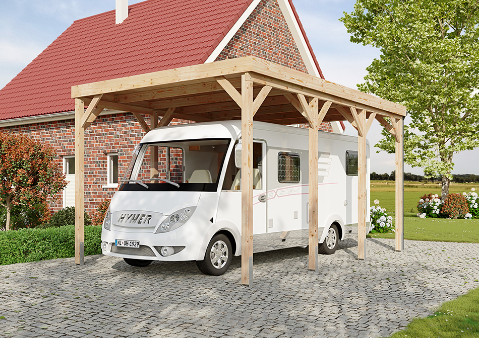 Wohnmobil-Carport 410 &times; 600 cm in L&auml;rche
