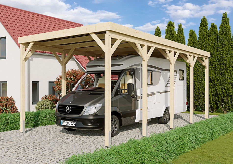 Wohnmobil-Carport 410 &times; 800 cm in Fichte