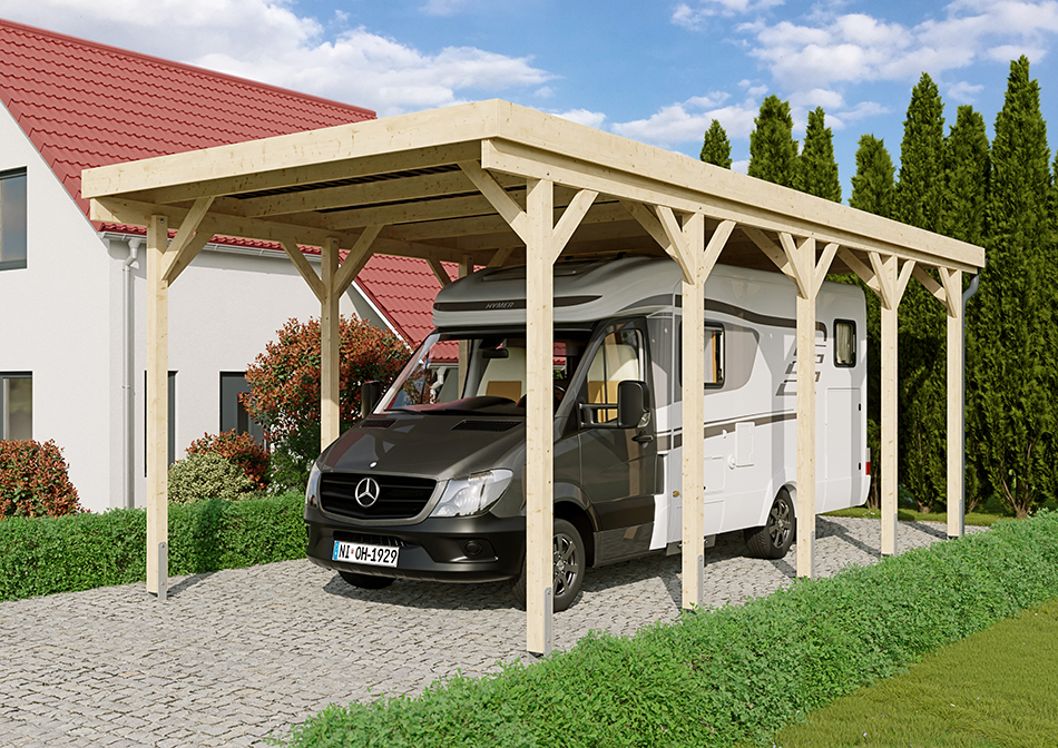 Wohnmobil-Carport 410 &times; 900 cm in Fichte