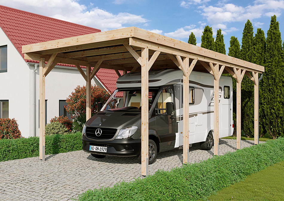 Wohnmobil-Carport 410 &times; 900 cm in L&auml;rche