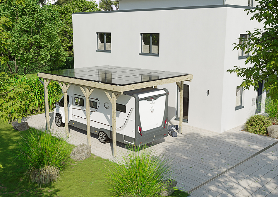 Wohnmobil-Carport 510 &times; 700 cm in Kiefer
