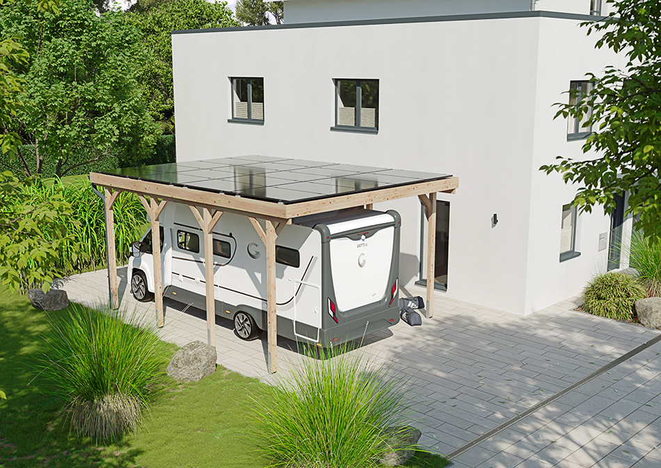 Wohnmobil-Carport 510 &times; 700 cm in L&auml;rche