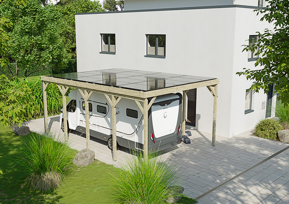 Wohnmobil-Carport 510 &times; 800 cm in Kiefer