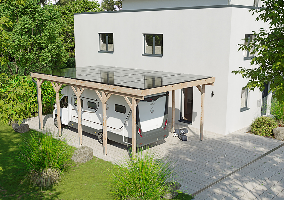 Wohnmobil-Carport 510 &times; 900 cm in L&auml;rche