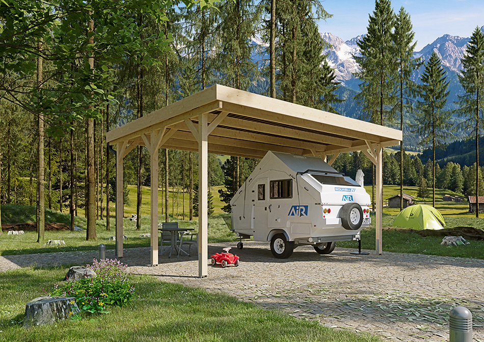 Wohnmobil-Carport 610 &times; 510 cm in Fichte