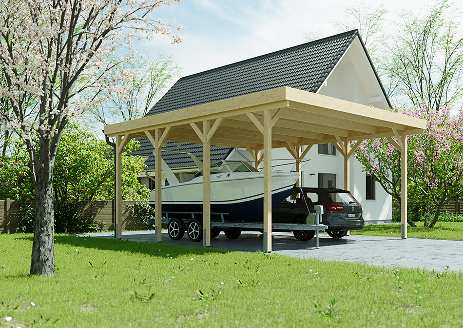 Wohnmobil-Carport 610 &times; 700 cm in Fichte