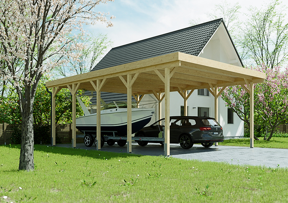 Wohnmobil-Carport 610 &times; 900 cm in Fichte